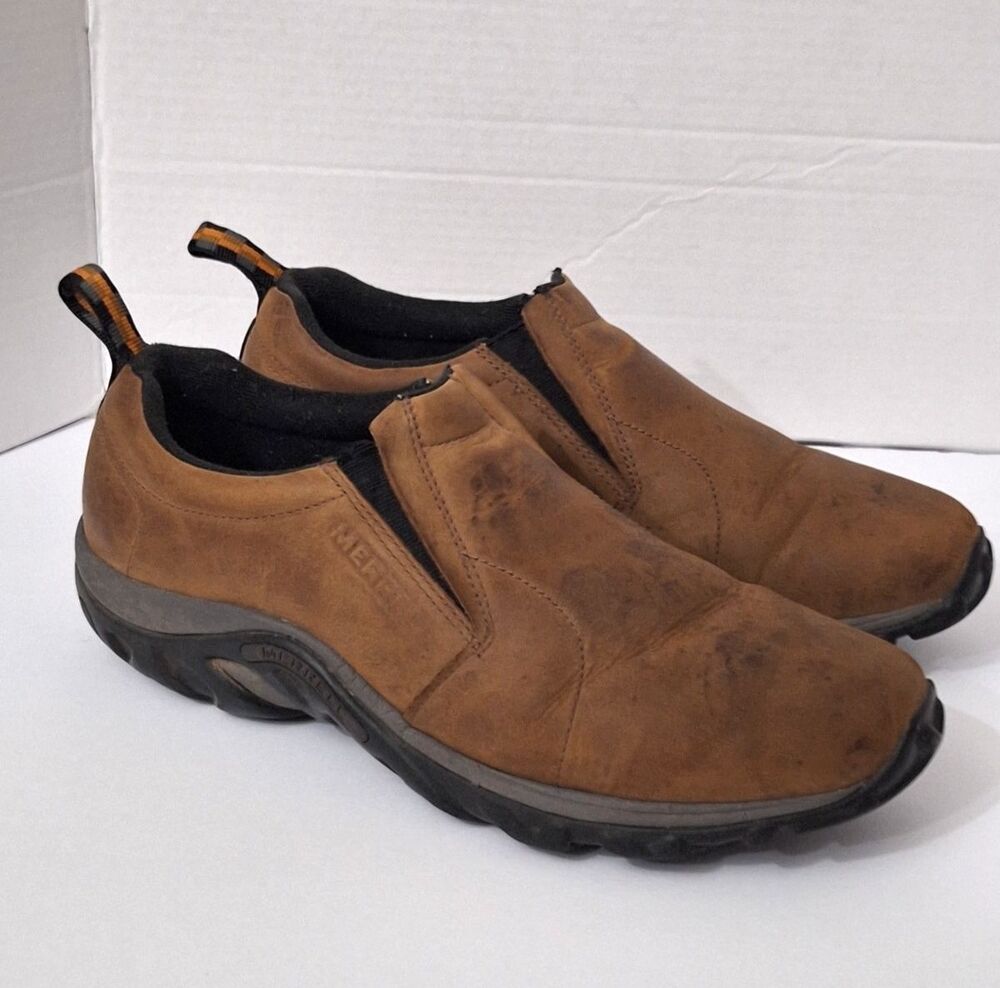 Merrell Brown Jungle Moc Slip-On Shoes Nubuck Leather Comfort Men’s Size 13 - Picture 2 of 16